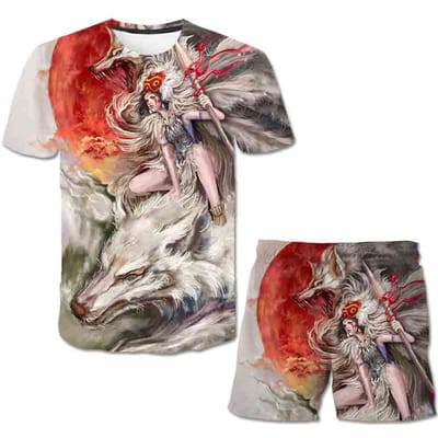 Ensemble de vêtements d'été pour garçons et filles, 2 pièces, t-shirt à manches courtes et Short imprimés en 3d, costumes unisexes pour enfants, tenues de dessin animé décontracté 160
