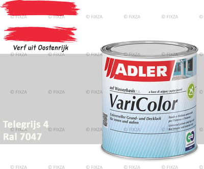 ADLER Varicolor Lakverf RAL 7047 – Telegrijs 4 750 ml – 2-in-1 Houtverf, Metaalverf en Kunststof Lak voor Binnen & Buiten