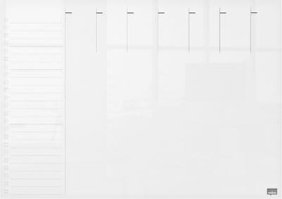 Nobo Droog Uitwisbaar Mini A3 Whiteboard - Weekplanner - 297 x 420mm - Inclusief Marker - Transparant Acryl