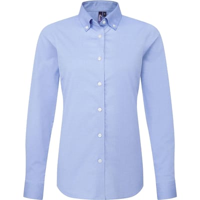 Premier Dames/Dames Supreme Oxford Overhemd met lange mouwen (Blauw Oxford)