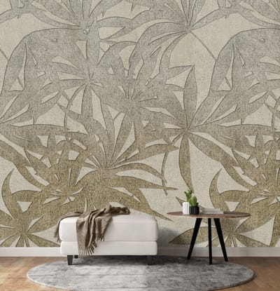 INGK - Flowing Leaves Beige - Behang