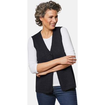 Tijdloos tricot vest met een V-hals - zwart - Gr. 42 van Goldner Fashion
