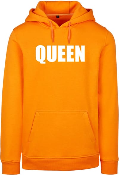Hoodie oranje M - Queen - soBAD. - Koningsdag - Unisex - Oranje - Voetbal - Nederland - Regular fit