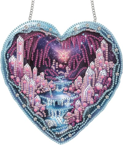 Hangende diamantkunstkits voor volwassenen - Dubbelzijdige acrylbord ornamenten met kristalpatronen voor unieke raamdecoratie en sfeervolle landschappen