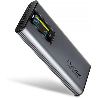AXAGON USB-C 10 Gbps Display Box voor NVMe / SATA M.2 SSD