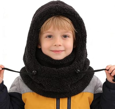 MDUG Kindermutsen, sjaals en gezichtsmaskers - 3-in-1 - Wintersjaal met capuchon - Winddichte kindermuts - Warm en koudicht - Ski-gezichtsmasker - Warme en winddichte sjaal met capuchon/gezichtsmasker - Geschikt voor kinderen van 3-10 jaar - roze