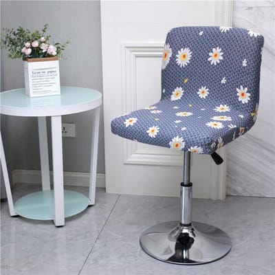 Effen Kleur Barkrukhoes Voor Bar Lage Rug Korte Stretch Zitting Hoes Voor Eetkamer Spandex Zachte Stoffen Woondecoratie Stoelhoezen 1 Piece