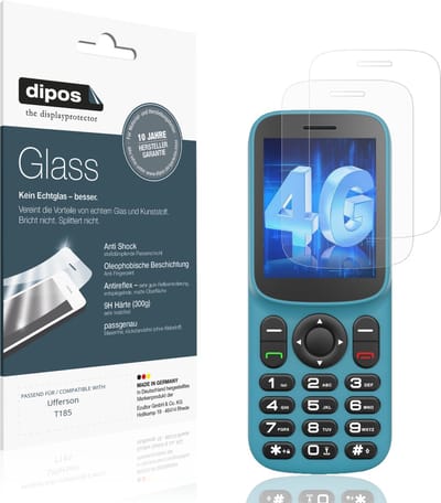 dipos – 2x Matte Pantserfolie geschikt voor Ufferson T185 | 9H Screenprotector