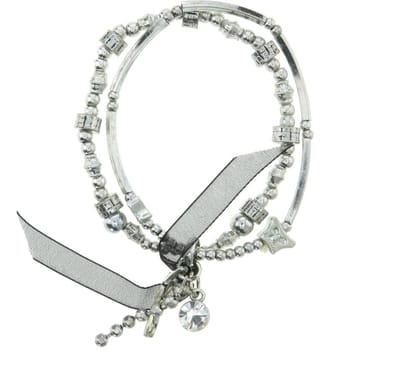 Behave - armband met lintje en steentje - romantische stijl - elegant