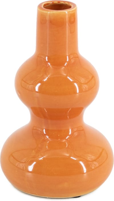 HomeBound by KY | Aardewerk vaas tangerine/oranje | 11x11x17.5cm | bloemenvaas aardewerk
