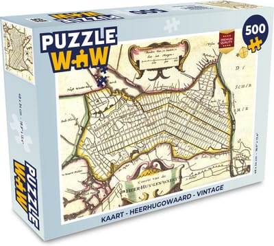 Puzzel Kaart - Heerhugowaard - Vintage - Legpuzzel - Puzzel 500 stukjes