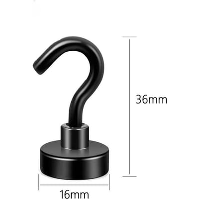 Zware Magnetische Haken, Magneet Met Haken, Voor Cruisehutten, Klaslokalen, Kantoren, Grillen, Zware Magnetische Metalen Haken zwart