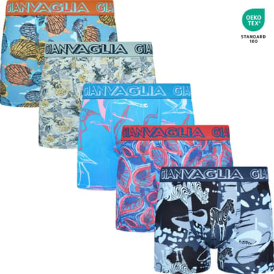 GIANVAGLIAÂ® Deluxe 5-Pack GVG-5081 Heren Katoenen Boxershort M
