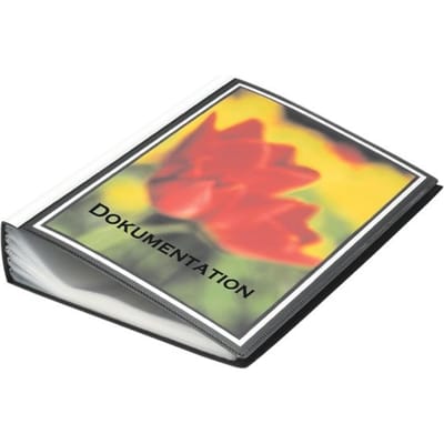 FolderSys presentatiemap met vak vooraan, voor A4-formaat, 100 hoesjes