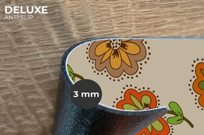 Placemats - 6 stuks - 45x30 cm - Placemat kunststof - Design - Bloemen - Retro - Vintage - Borden onderleggers - Decoratie voor op tafel - Keuken tafeldecoratie accessoires - Vinyl onderlegger - Tafelversiering