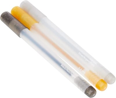 Famanu Medium Punt Gel Pennenset 3-pak Glitter Zwart, Goud, Zilver