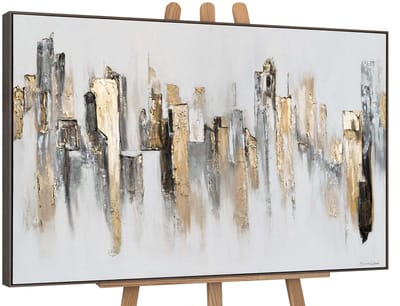 Canvas schilderij groot handgeschilderd stedelijke ritmes urban abstract – YS-Art Gallery – Dynamische wanddecoratie voor woonkamer – Modern schilderij voor kantoor en hal