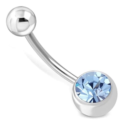 Aramat Jewels - Navelpiercing - Luxe stalen navelpiercing met zirkonia