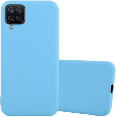 Cadorabo Hoesje geschikt voor Samsung Galaxy A12 / M12 in CANDY BLAUW - Beschermhoes gemaakt van flexibel TPU silicone Case Cover