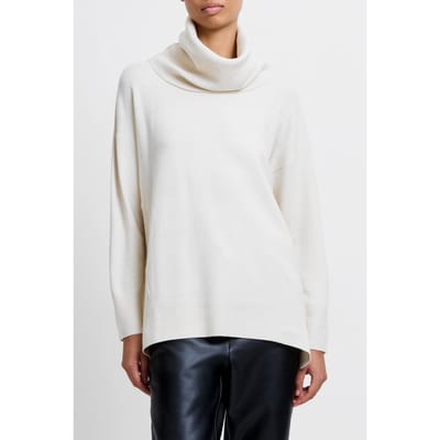 French Connection Babysoft Ribbed Cowl Neck Jumper Classic Cream Maat: XS | Sweaters Outlet | Dames | Wit