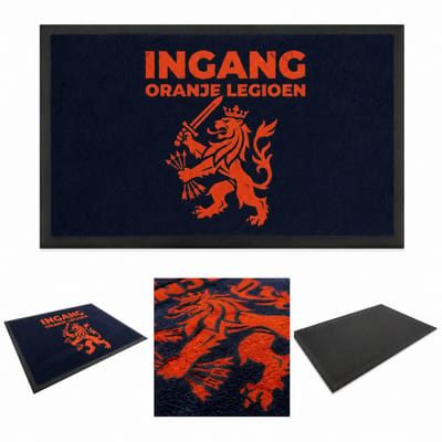 WK 2026 deurmat - deurmat - droogloopmat - schoonloopmat - wk 2026 mat - ingang oranje legioen leeuw - 45 x 75 cm