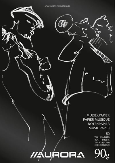 Aurora Muziekpapier - Muziekblok - 210x297mm - A4 - 90g - 50 vel - 10 stuks