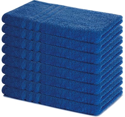 Lavea® Set van 8 Handdoeken 50x100 cm, 100% Katoen – Zacht en Absorberend – Perfect als Handdoek voor Thuis en Hotel – Koningsblauw
