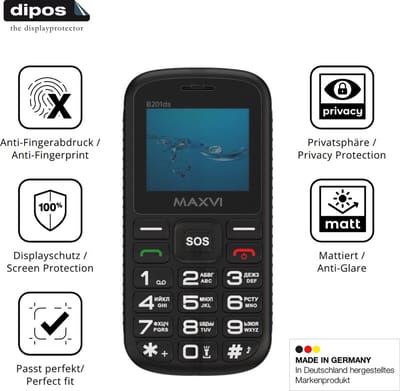 dipos – Matte Privacy Screenprotector geschikt voor Maxvi B201ds | Anti-Spy Beschermfolie