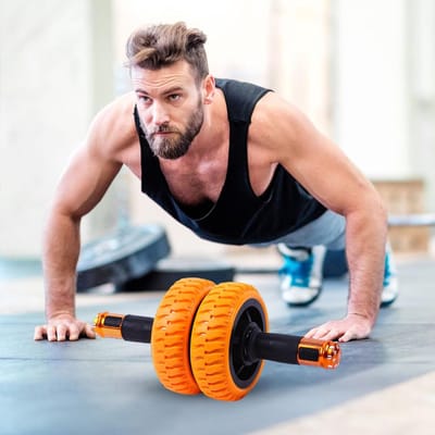 Ab Roller Wiel - Buikspierwiel Core - Krachttraining Thuis - Afwijkingsreducerend Ontwerp - 15 Cm - Zwart