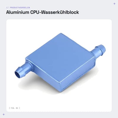 Dailygoods- Waterblock Aluminium - Koeling - CPU - Grafische Kaart - Industriële Koeling - 41x41x12mm - 1 stuk - Koelblok