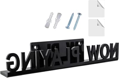 Vinyl Platenstandaard - Album Houder - Muur Decoratie - 3D Lettertype - 6.2 x 5 x 6.2 cm - Zwart