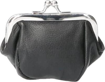 Leather Design Klein Beugel Beursje Zwart