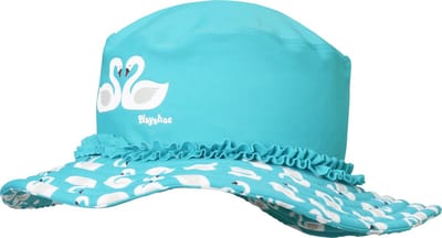 Playshoes - UV-zonnehoed voor meisjes - lichtblauw zwanen - maat L (53CM)