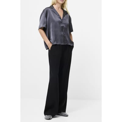 French Connection Blaine Hammered Sat S/s Shirt Graphite Größe: 6 | Blusen Outlet | Damen