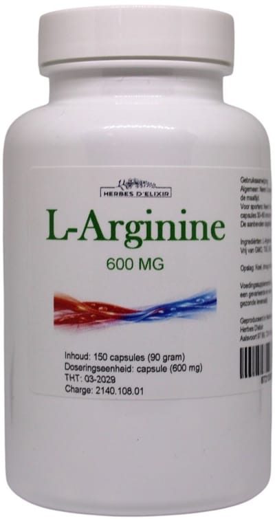 Herbes D'elixir L-Arginine - 600 mg - Vegan - Zonder toevoegingen - 150 capsules