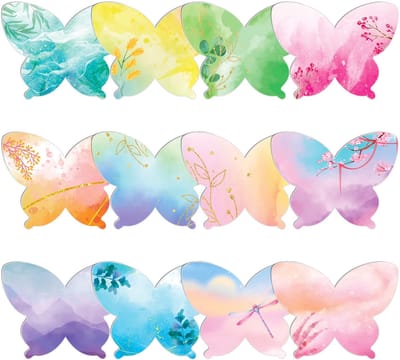 Dailygoods- Plaknotitie 12 Stuks - Vlindervormig - Zelfklevend - Dikke Papier - Multicolor - Ideaal voor Plannen en Notities - Sticky Notes