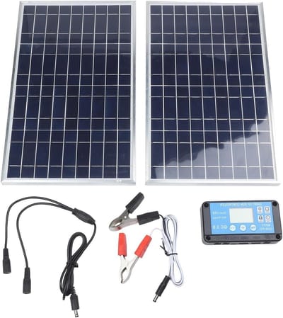 Zonnepaneel Druppellader - Batterij Onderhouder - Voertuig Accu Laden - Hoog Rendement - 33.5 x 20.5 cm - Zwart