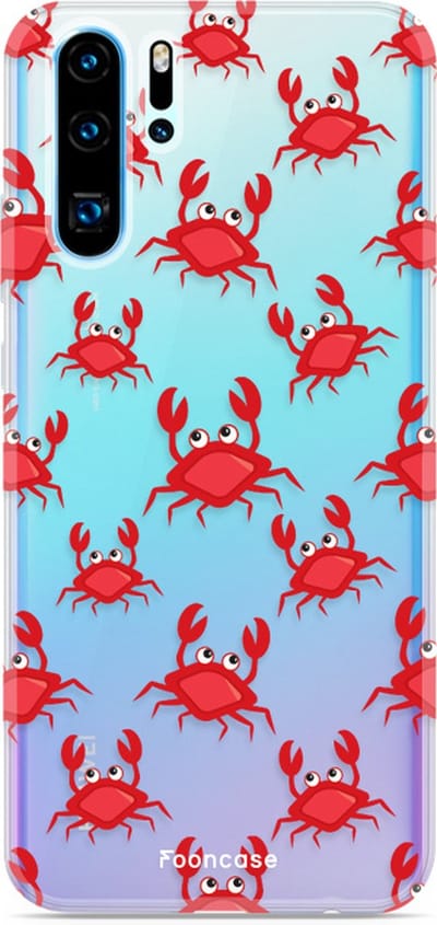 Fooncase Hoesje Geschikt voor Huawei P30 Pro - Shockproof Case - Back Cover / Soft Case - Crabs / Krabbetjes / Krabben