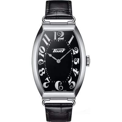 Tissot Porto Serie Kwarts Uurwerk Zwart Vatvormig Horloge Uniseks horloges Staal T128.509.16.052.00 Black Dial black