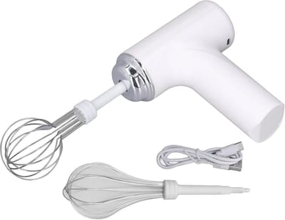 Elektrische Handmixer - Draadloze Garde - Bakken en Mixen - 3 Snelheden Instelbaar - Compact en Licht - Wit