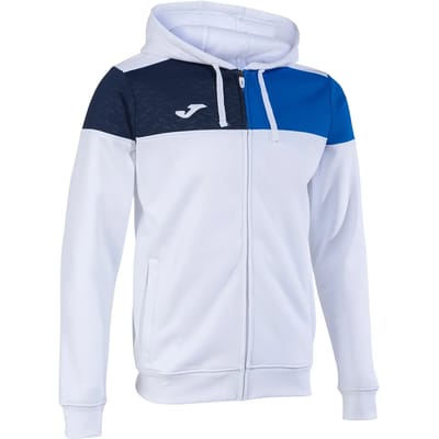 Joma Crew V Sweatshirt Met Rits Wit,Blauw 7-8 Years Jongen