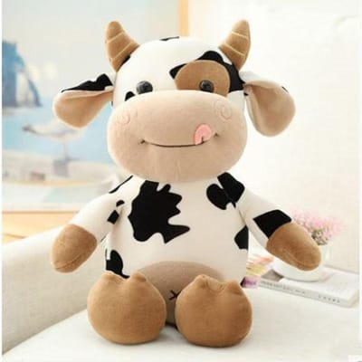 Mignonne Vache Peluche Poupée de chiffon Pour petite amie Jouets pour enfants Cadeaux Peluches Oreiller Peluche Animal en peluche Poupées Patung