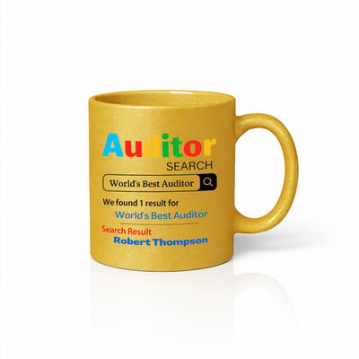 Auditor Search Gouden Mok – “World’s Best Auditor” Gepersonaliseerde Naam Print – 330 ml Gouden Koffiebeker Cadeau