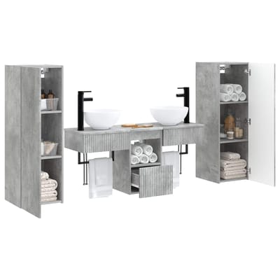 vidaXL - Badkamermeubel - Set - 5 - st - Betongrijs - 33 - x - 34,5 - x - 100 - cm
