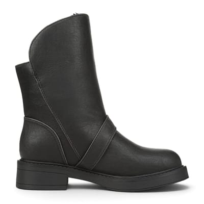 Blowfish Malibu dames winter bikerlaarzen van zwart kunstleer - Venice-Cozy
