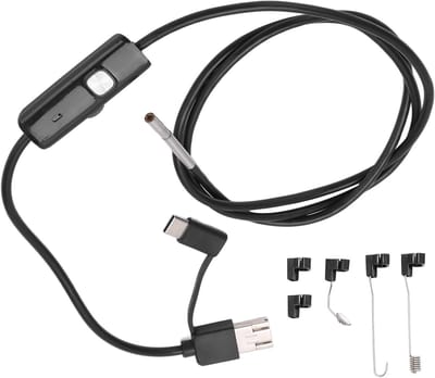 HD Endoscoopcamera met 3,9 mm lens, 1280 x 720 resolutie, waterdicht IP67, 6 LED-lampen, 70 graden kijkhoek, voor inspectie van moeilijk bereikbare plaatsen, 5 meter lange kabel