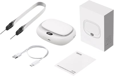 Draagbare ventilator - Ventilator om de nek te hangen - Ventilator om de taille te hangen - Tafelventilator - Oplaadbare miniventilator - 5 instelbare windsnelheden - Met standaard - Met draagkoord - Geschikt voor thuis, buiten en op reis -Wit