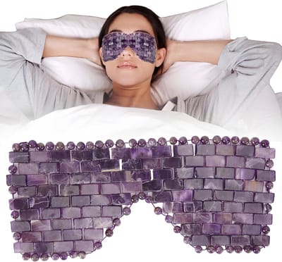 Verkoelend Oogmasker van Jade Steen voor Vermoeide Ogen, Hoofdpijn, Zwelling en Ontspanning