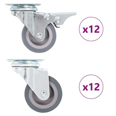 vidaXL - 24 - st - Zwenkwielen - 50 - mm