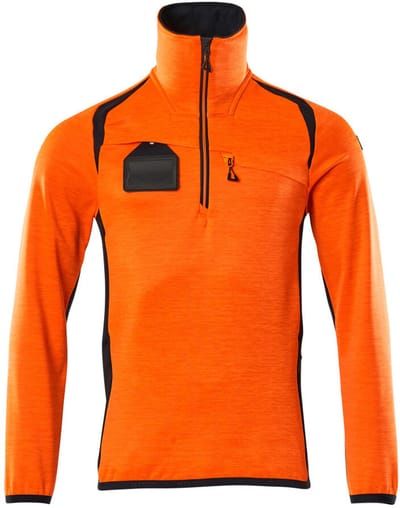 Mascot Accelerate Safe Fleecetrui met korte rits 19303-316 - hi-vis oranje/donkermarine - 5XL